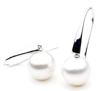   Australian South Sea pearl earrings set in 18k (750) White Gold