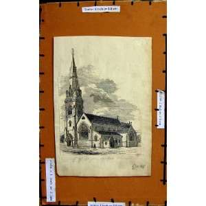   C1790 C1890 View Church Cathedral Spire Architecture