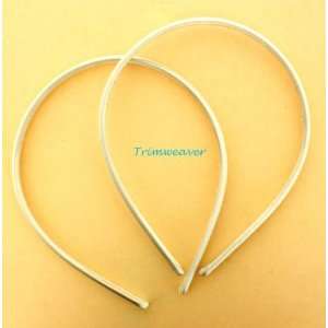  7mm Satin Covered Plastic Headband in White   12 Pieces 
