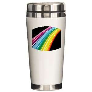 Ceramic Travel Drink Mug Retro Rainbow 