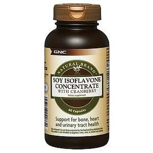 GNC Natural Brand Soy Isoflavone Concentrate with Cranberry, Capsules 