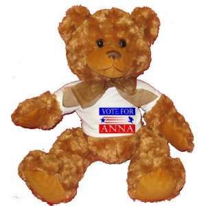  VOTE FOR ANNA Plush Teddy Bear with WHITE T Shirt Toys 