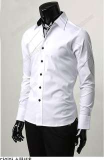   Mens Casual Long Sleeve Shirts Slim fit Stylish Luxury 2 Colors M/L/XL