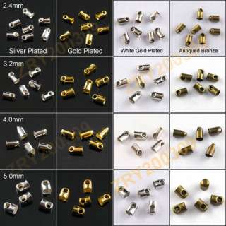   2mm,4mm,5mm,Necklace/Cord End Tip Bead Caps,Silver,Golden,Bronze,T016