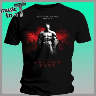 mens OFFICIAL Batman Arkham City Black T Shirt One Sheet size S XL 