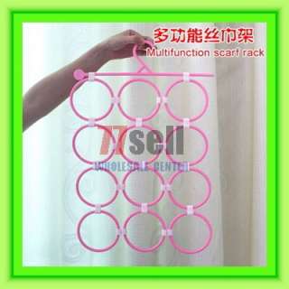 12 Circles Plastic Scarf Shawl Tie Belt Rack Hanger  