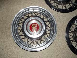 53 54 55 Cadillac Wire Wheel Covers Disc Hubcaps   Set of 4  