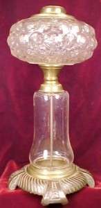 Lg Antique HOBBS STAR in CIRCLE COMPOSITE KEROSENE LAMP  