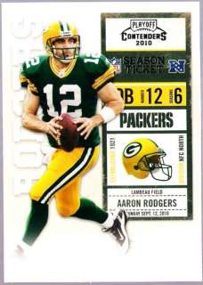 AARON RODGERS 2010 CONTENDERS BASE CARD PACKERS #34  