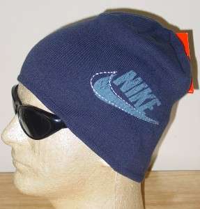 NWT Mens Nike OLD SCHOOL LOGO Skully NAVY Beanie Hat Skate Hurley DC 