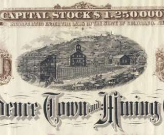   Stock INDEPENDENCE Town & Mining Co. CRIPPLE CREEK Colorado  