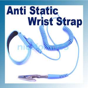 Anti Static ESD Wrist Strap Discharge Band Grounding with Clip Blue 