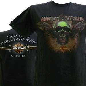 Harley Davidson Las Vegas Dealer Tee T Shirt BLACK SMALL #BRAVA1 