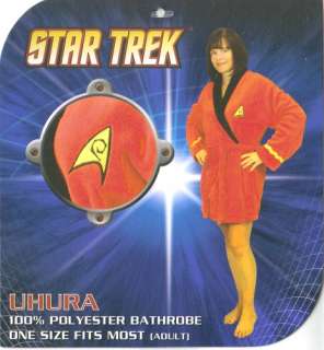Star Trek TOS Uhura Red Uniform Fleece Dressing Gown Lounging Robe 