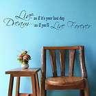 DREAM LIVE FOREVER decal wall art sticker quote transfer graphic DAQ22