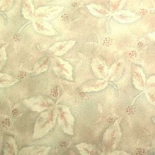   of Japan Leaf Impressions Cream, Tan, Gray Cotton Fabric By the Yard