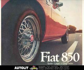 1969 Fiat 850 Spider Coupe Sedan Sales Brochure  