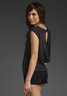 FLUXUS Summer Knit Karina Open Back Top in Faded Black at Revolve 