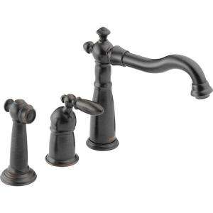 Victorian Single Handle Side Sprayer Kitchen Faucet in Venetian Bronze 