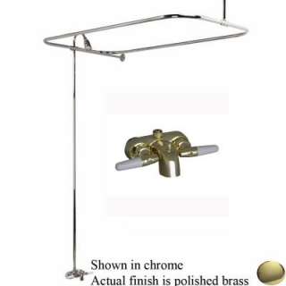 Pegasus 2 Handle Claw Foot TubFaucet with Riser and 54 in. Rectangular 
