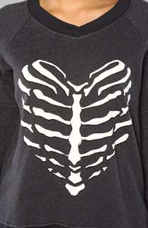 Wildfox The Skeleton Heart Original Gidget Sweatshirt in Black 