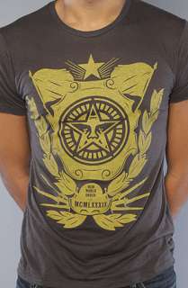 Obey The Soviet Crest Nubby Thrift Tee in Graphite  Karmaloop 