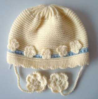 Baby Infant Beanie crochet Hat cute girls lace cap 0 6 months Newborn 