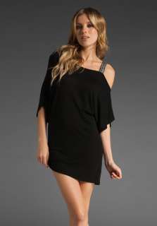 ELLA MOSS Sunburst One Sleeve Dress in Black  