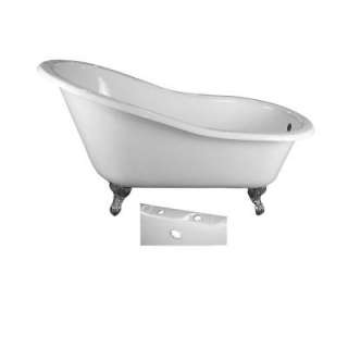 Pegasus 5 Ft. Cast Iron Unfinished Ball and Claw Feet Slipper Tub With 
