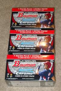 2011 Bowman baseball retail 3 box lot Bryce Harper?  