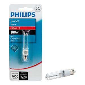 Philips 100 Watt T4 Halogen Light Bulb 416339 