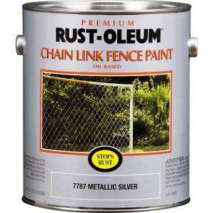 Rust Oleum 1 Gallon Silver Metallic Chain Link Fence Stops Rust Paint 