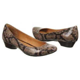 Womens Indigo by Clark Aggie Taupe Snake Print Shoes 