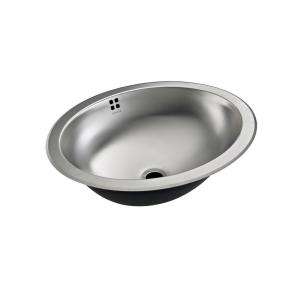 KOHLER Bachata Stainless Steel Lavatory with Overflow in Stainless 