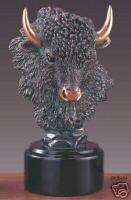 Bronze Buffalo Head Sculpture Statue 6 W x 10 H NEW  