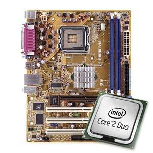 Asus P5PE VM Intel Socket 775 MicroATX Motherboard and an Intel Core 2 