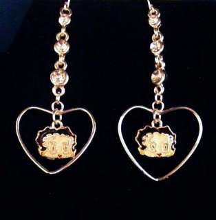 Betty Boop Heart And Rhinestone Dangle Earrings  