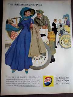 Sociables prefer PEPSI original 1960 soda ad  