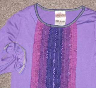 Me & Ko Los Angeles Purple Ruffle Dress girl L 14 EUC  