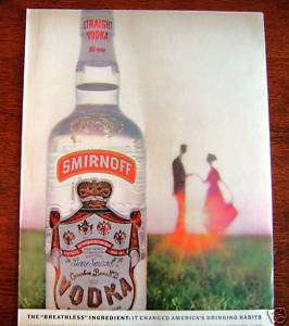 1960 Smirnoff Vodka Ad Large Bottle of Vodka  