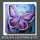   LEINWAND Schmetterling ACRYL ORIGINAL violet butterfly GEMÄLDE