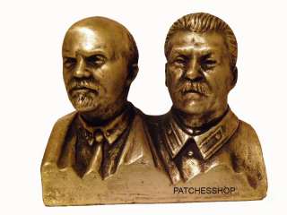 Bronze copper Soviet bust of Lenin Stalin 9cm  