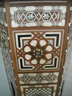 Moroccan Mosaic Mother of Pearl Wood Coffee Side Table  