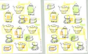 sheet Drawn TEA Set Party Hallmark SCRAPBOOK Stickers  