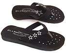 Star Sequin Flip Flops Summer Sandals Thongs Flats Womens Shoes Velvet 