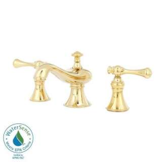   in. 2 Handle Low Arc Bathroom Faucet in Vibrant Polished Brass