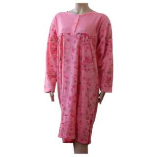 Damen Nachthemd herrlich warm mit floralem Muster in 10 verschiedenen 