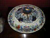 ANTIQUE RIDGWAY PEARLWARE FLOW BLUE COVERED TUREEN  