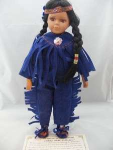 VTG Ashley Belle Indian Porcelain Doll COA 1968  