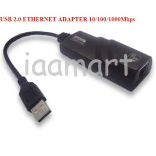USB 2.0 Ethernet Network GbE LAN Adapter Card 10/100/1000 Mbps